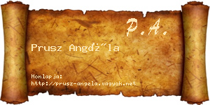 Prusz Angéla névjegykártya